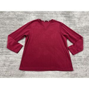 Gander Mountain Guide Series Sweater Womens XXL Red‎ V-Neck Long Sleeve Fleece
